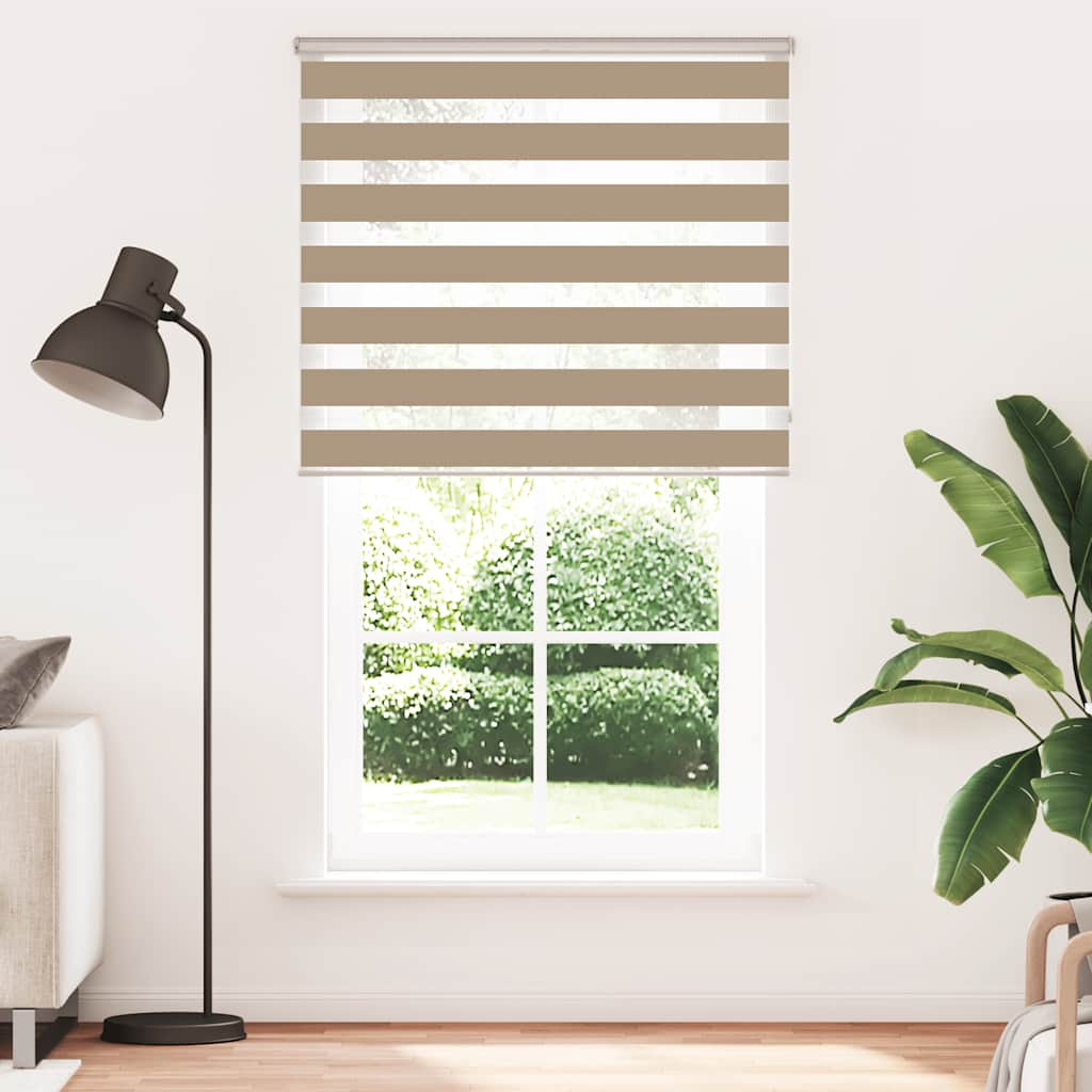 Vidaxl Zebra Blind 130x230 cm Dammbredd 125,9 cm Polyester Sand Brown