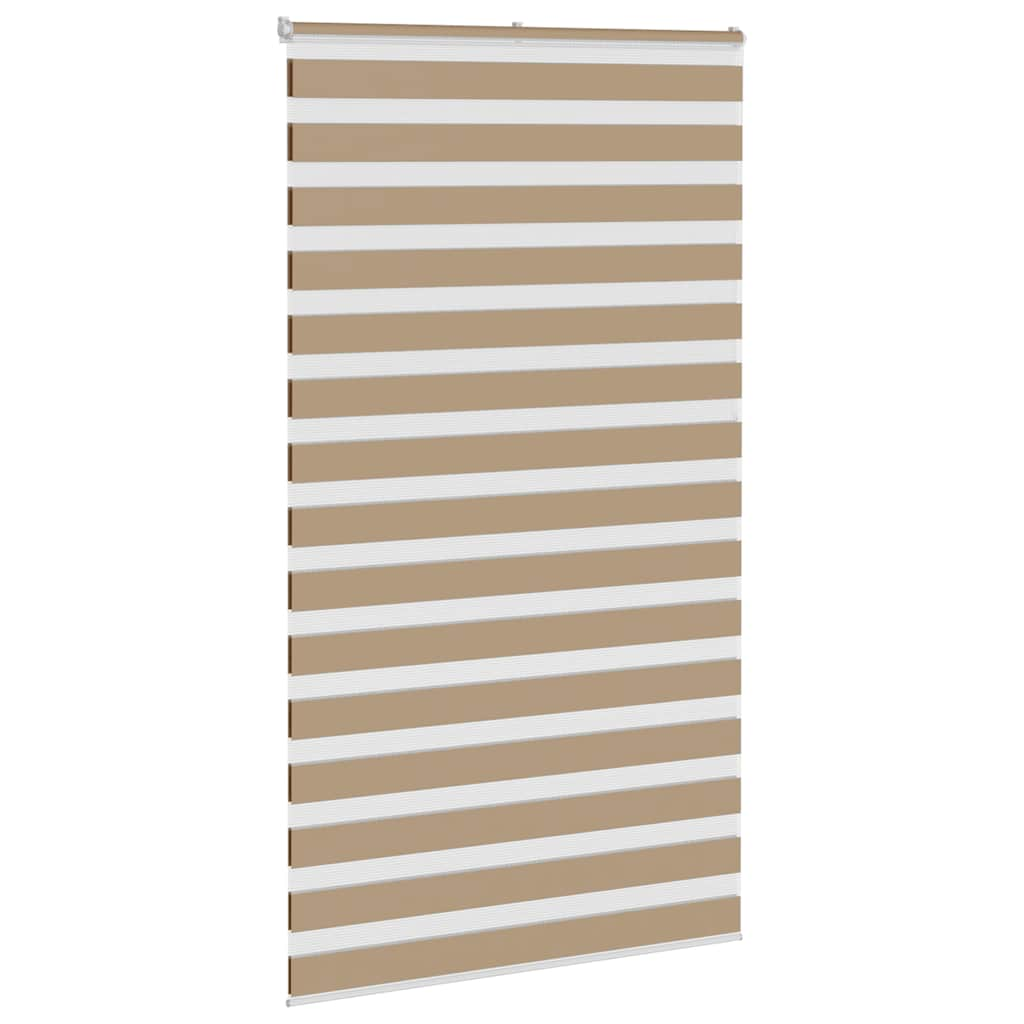 Vidaxl Zebra Blind 130x230 cm Largeur de poussière 125,9 cm Brown de sable en polyester