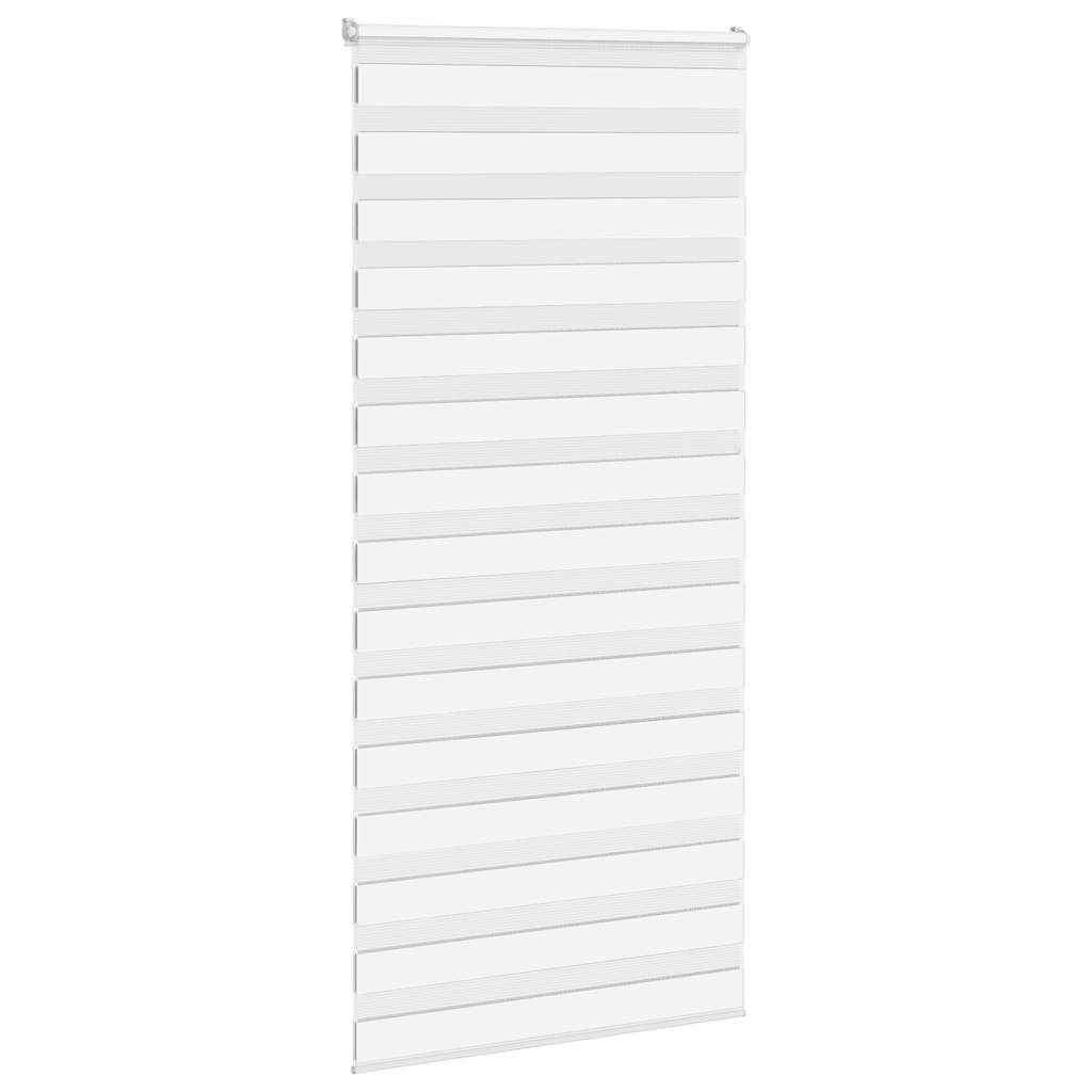 Vidaxl zebra rullo cieco 100x230 cm larghezza del tessuto 95,9 cm in poliestere bianco