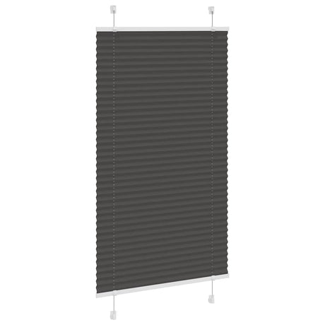 Vidaxl plissé rolgordijn 75x100 cm stofbreedte 74,4 cm polyester zwart