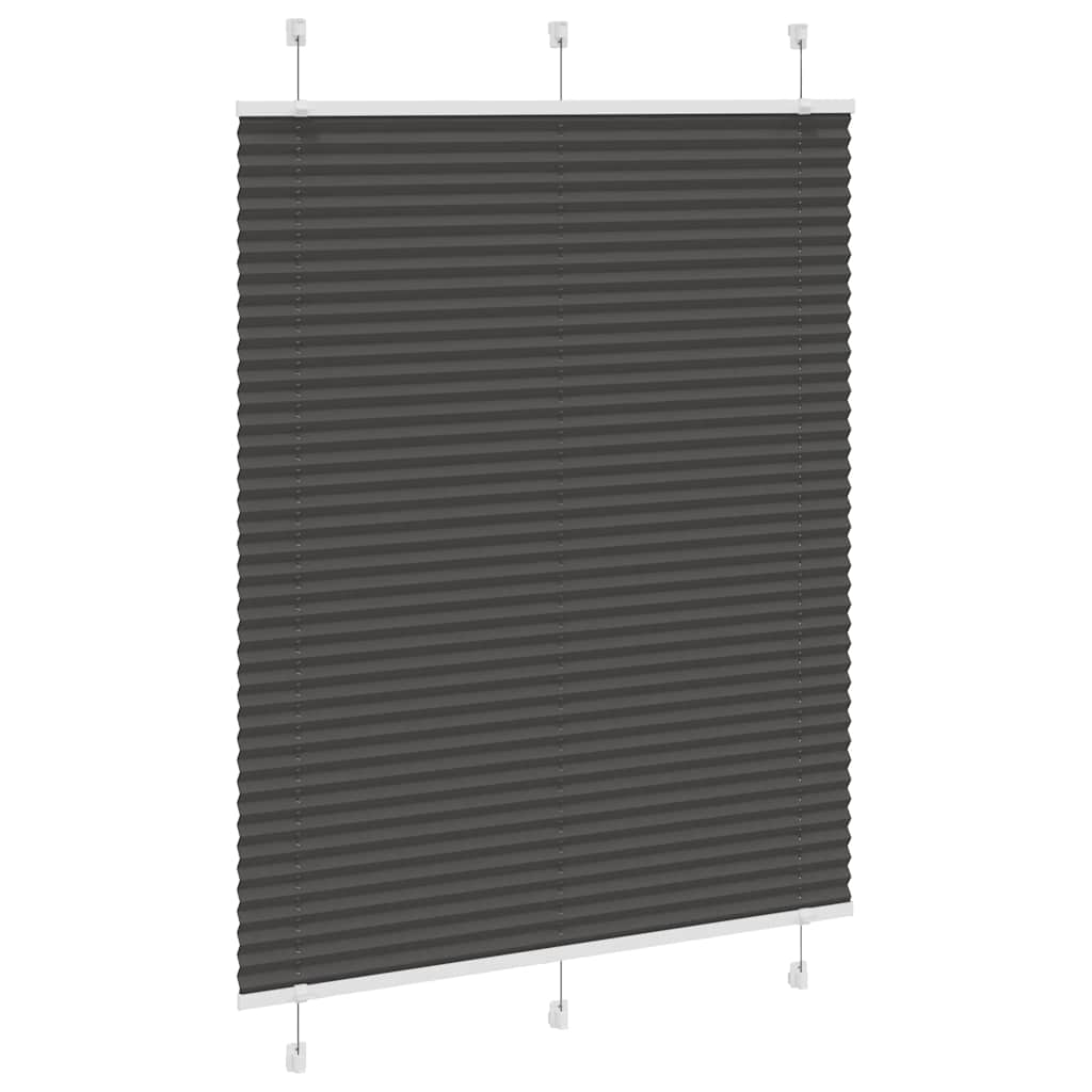 Vidaxl plissé rolgordijn 105x100cm stofbreedte 104,4cm polyester zwart