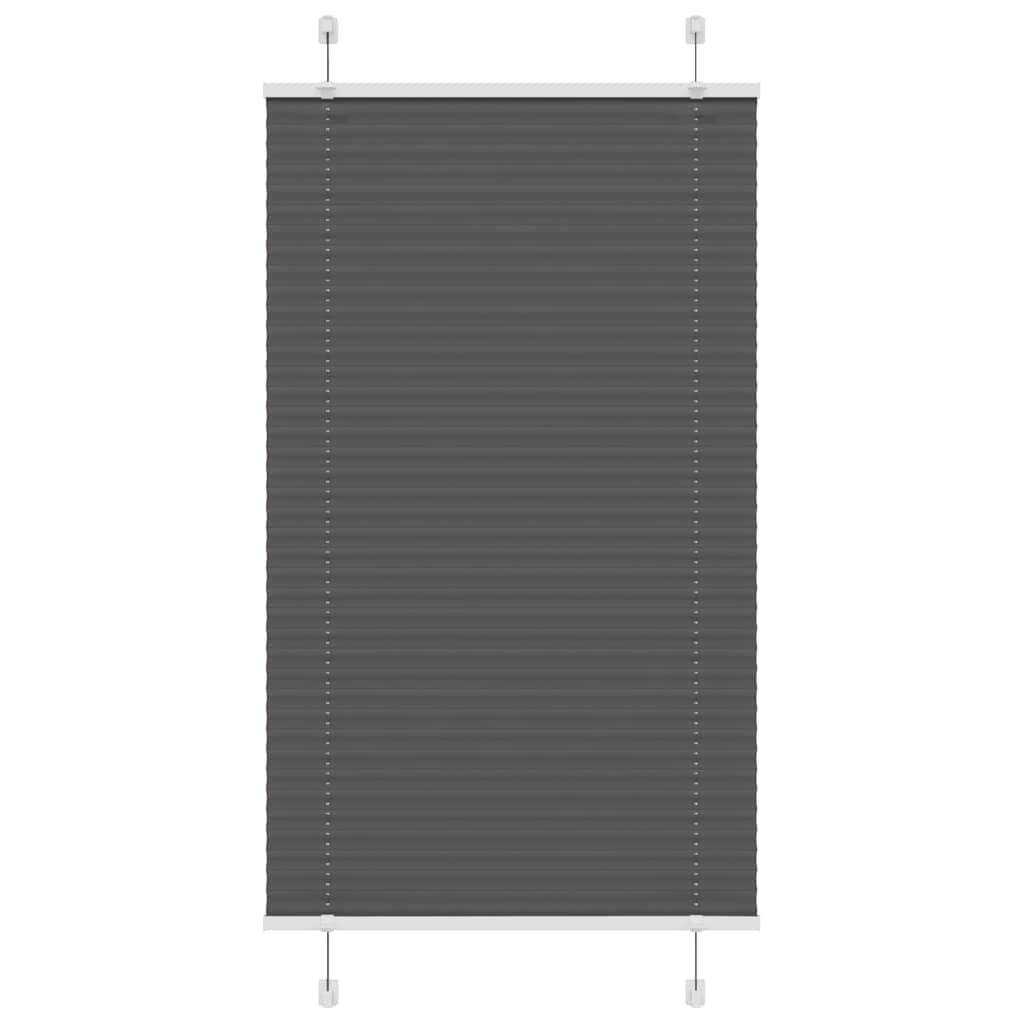 Vidaxl plissé rolgordijn 80x150 cm stofbreedte 79,4 cm polyester zwart