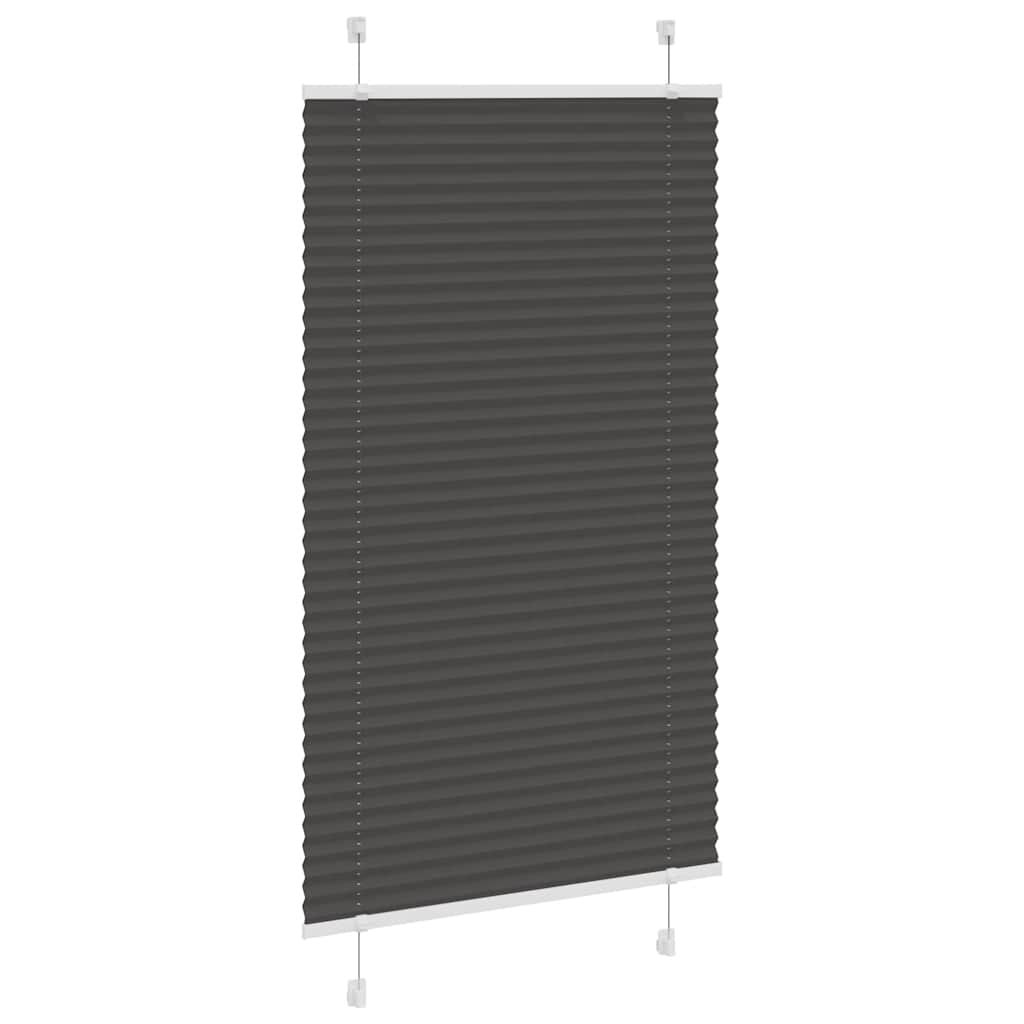 Vidaxl plissé rolgordijn 80x150 cm stofbreedte 79,4 cm polyester zwart