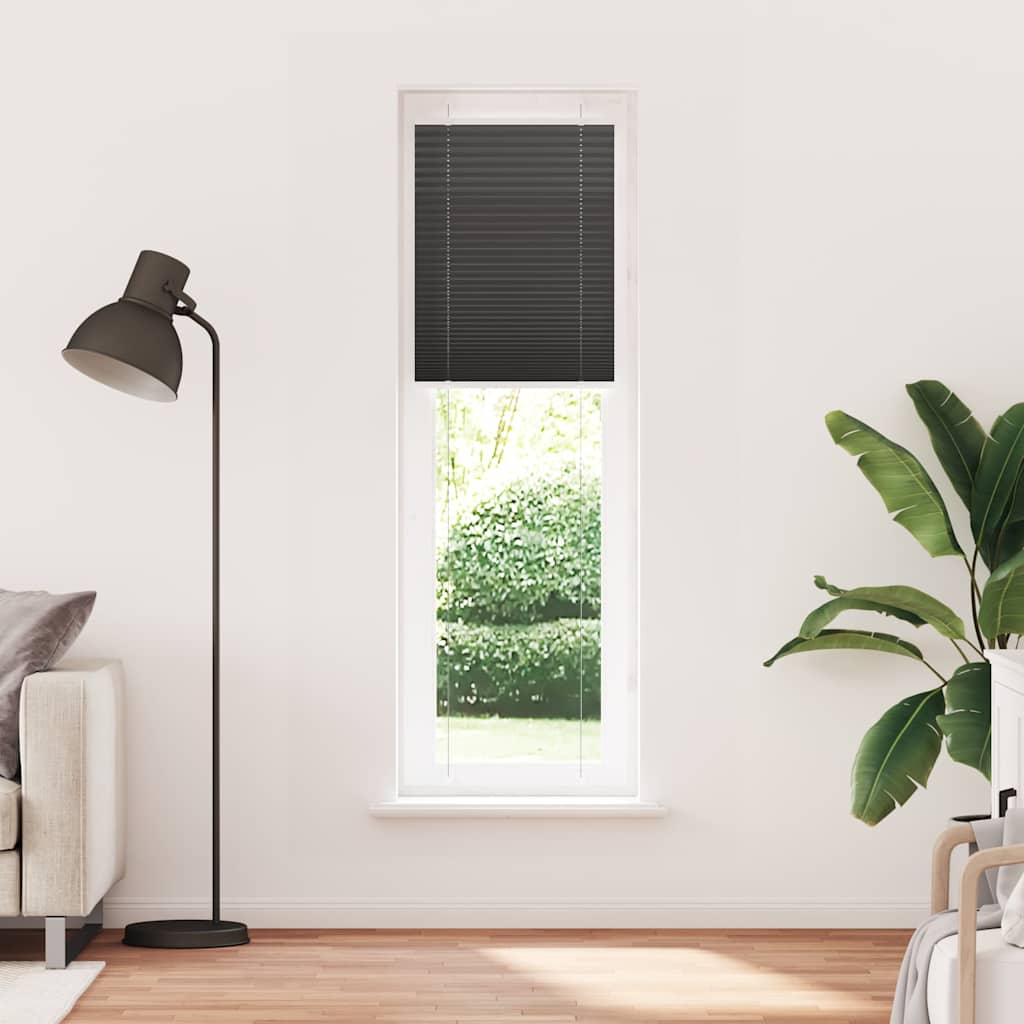 Vidaxl plissé rolgordijn 55x200 cm stofbreedte 54,4 cm polyester zwart
