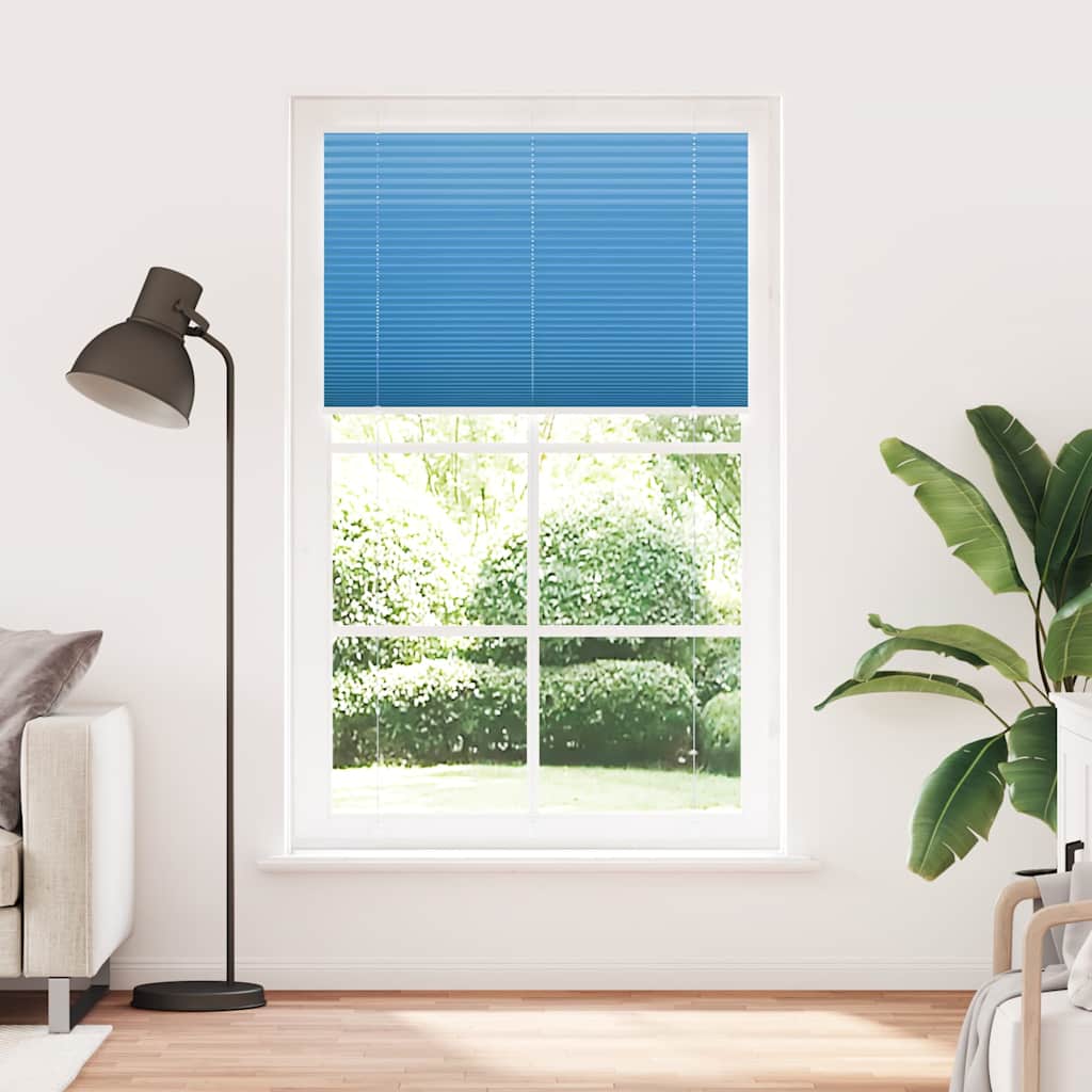 Vidaxl plissé rolgordijn 120x200cm stofbreedte 119,4cm polyester blauw