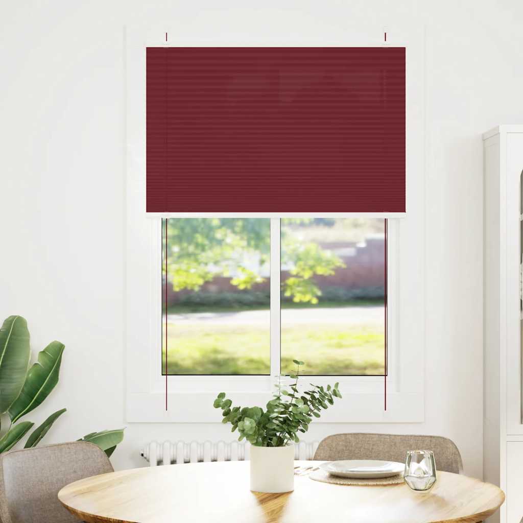Vidaxl plissé rolgordijn 90x150 cm stofbreedte 89,4 cm bordeauxrood
