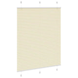 Vidaxl plissé rolgordijn 110x150cm stofbreedte 109,4cm polyester crème