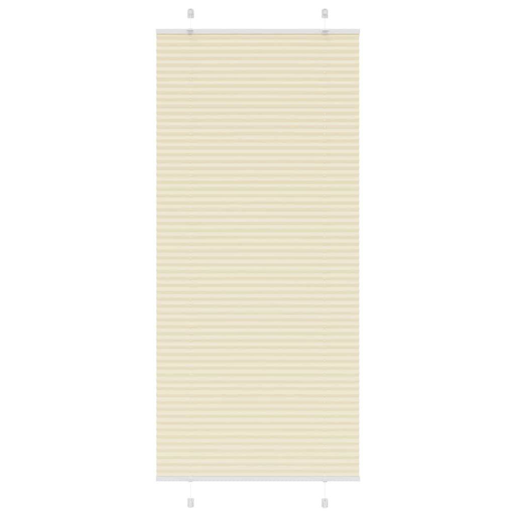 Vidaxl plissé rolgordijn 90x200 cm stofbreedte 89,4 cm polyester crème
