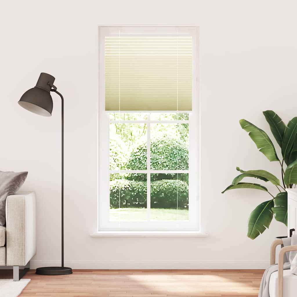 Vidaxl plissé rolgordijn 90x200 cm stofbreedte 89,4 cm polyester crème