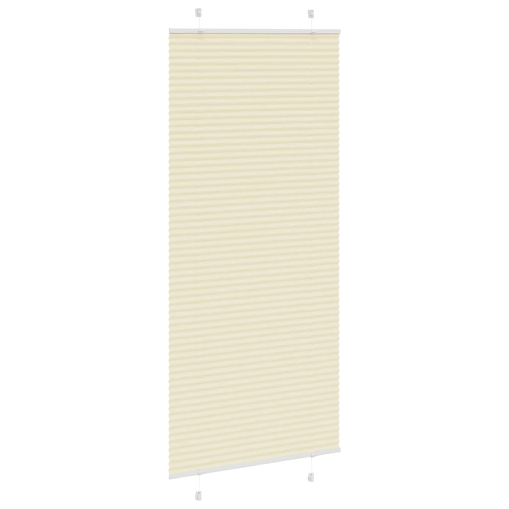 Vidaxl plissé rolgordijn 90x200 cm stofbreedte 89,4 cm polyester crème