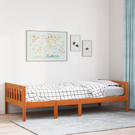 Vidaxl kinderbed zonder matras massief grenenhout wasbruin 90x200 cm