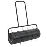 Vidaxl gazonroller trekbaar met beluchtingsklemmen 63 l zwart