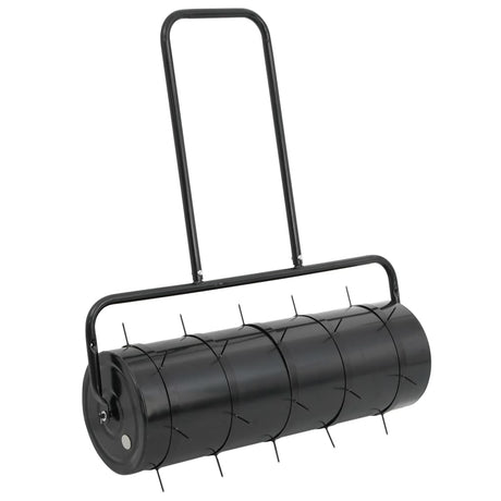 Vidaxl gazonroller trekbaar met beluchtingsklemmen 63 l ijzer en staal zwart
