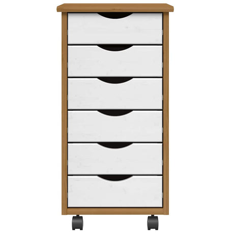 Vidaxl ladekast moss verrijdbaar massief grenenhout honingbruin