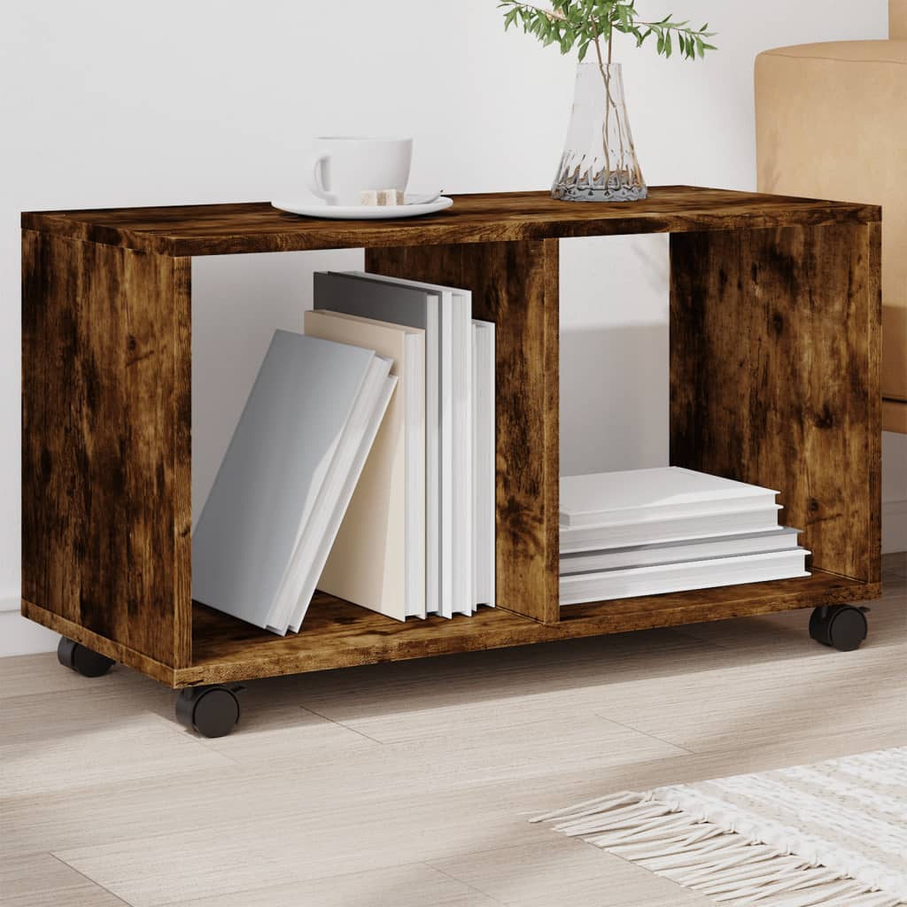 Vidaxl rolkast 72x33x42,5 cm bewerkt hout gerookt eikenkleurig