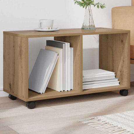 Vidaxl rolkast 72x33x42,5 cm bewerkt hout artisanaal eikenkleurig