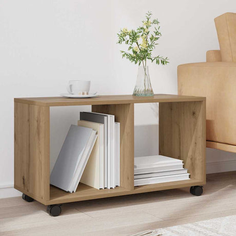 Vidaxl rolkast 72x33x42,5 cm bewerkt hout artisanaal eikenkleurig