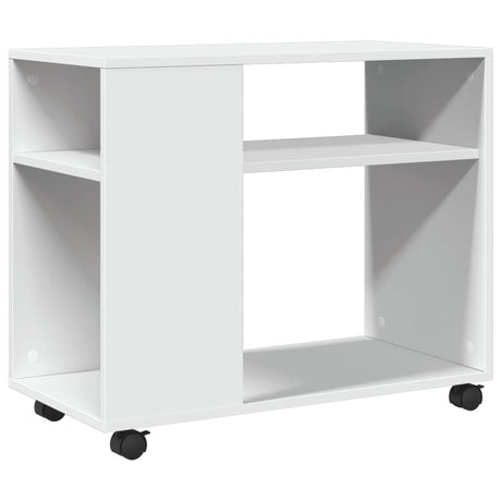 Vidaxl bijzettafel met wieltjes 70x35x60 cm bewerkt hout wit