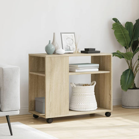 Vidaxl bijzettafel met wieltjes 70x35x60 cm hout sonoma eikenkleurig