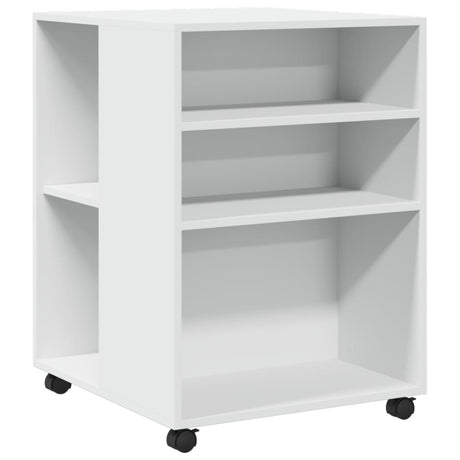 Vidaxl bijzettafel met wieltjes 55x60x78 bewerkt hout wit