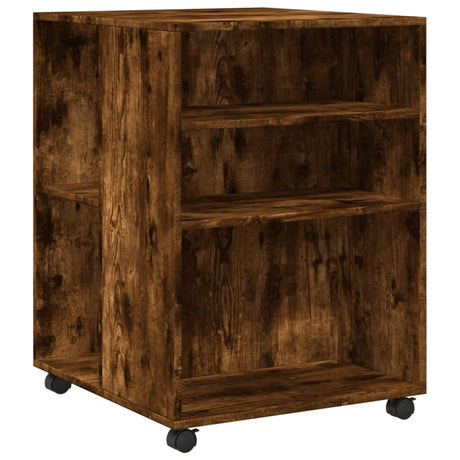 Vidaxl bijzettafel met wieltjes 55x60x78 cm hout gerookt eikenkleurig