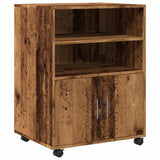 Vidaxl rolkast 60x48x81 cm bewerkt hout oud houtkleurig