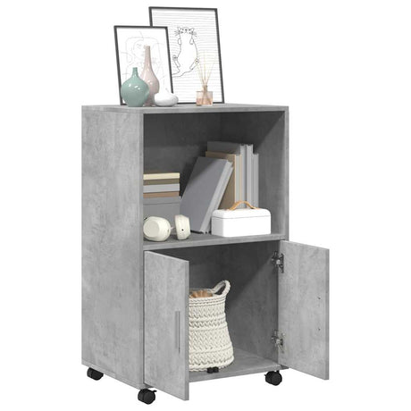 Vidaxl rolkast 55x40x91 cm bewerkt hout betongrijs