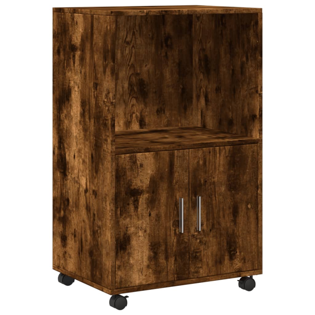 Vidaxl rolkast 55x40x91 cm bewerkt hout gerookt eikenkleurig