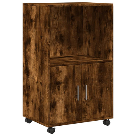 Vidaxl rolkast 55x40x91 cm bewerkt hout gerookt eikenkleurig