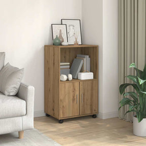 Vidaxl rolkast 55x40x91 cm bewerkt hout artisanaal eikenkleurig