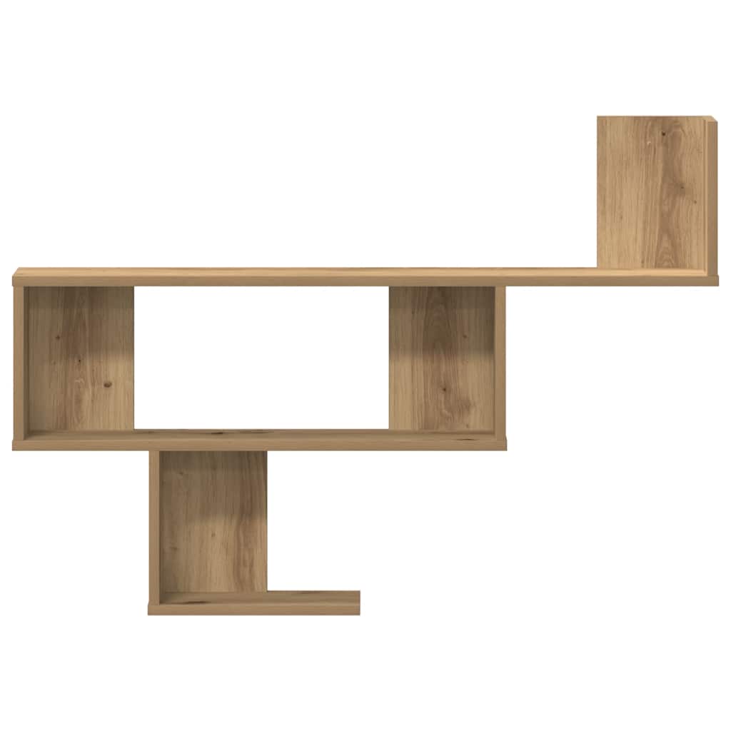 Vidaxl wandschap 100x15x70 cm bewerkt hout artisanaal eikenkleurig