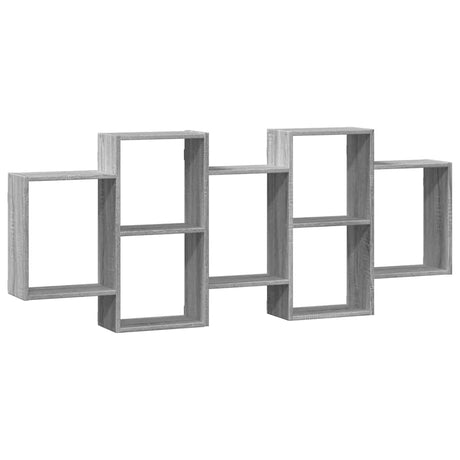 Vidaxl wandschap 159x18x65 cm bewerkt hout grijs sonoma eikenkleurig