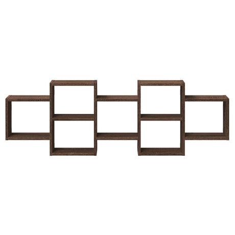 Vidaxl wandschap 129x18x42 cm bewerkt hout bruin eikenkleurig