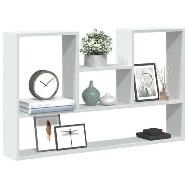 Vidaxl wandplank wit 99x15x60 cm bewerkt hout
