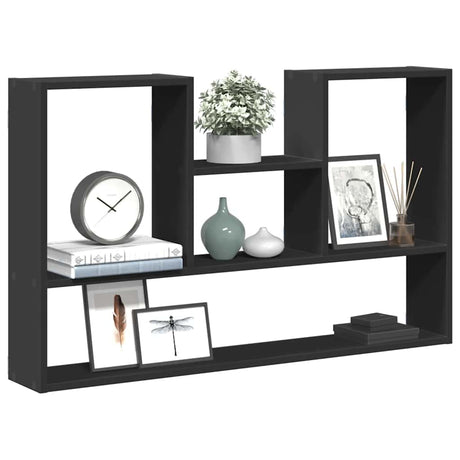 Vidaxl wandschap 99x15x60 cm bewerkt hout zwart