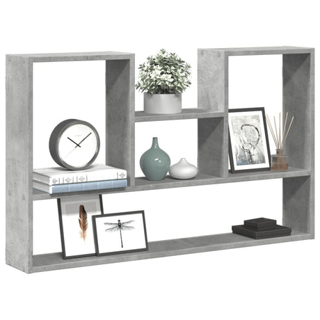 Vidaxl wandschap 99x15x60 cm bewerkt hout betongrijs