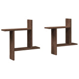 Vidaxl wandschappen 2 st 50x12x50 cm bewerkt hout bruin eikenkleurig