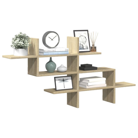 Vidaxl wandschap 124,5x18x60,5 cm bewerkt hout sonoma eikenkleurig