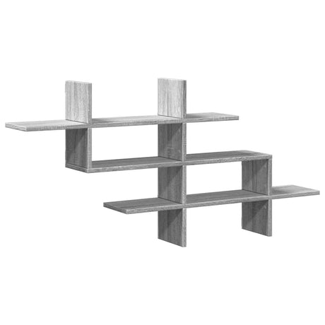 Vidaxl wandschap 124,5x18x60,5 cm bewerkt hout grijs sonoma eikenkleur