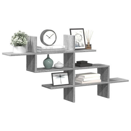 Vidaxl wandschap 124,5x18x60,5 cm bewerkt hout grijs sonoma eikenkleur