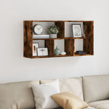 Vidaxl wandschap 100x25x50 cm bewerkt hout gerookt eikenkleurig