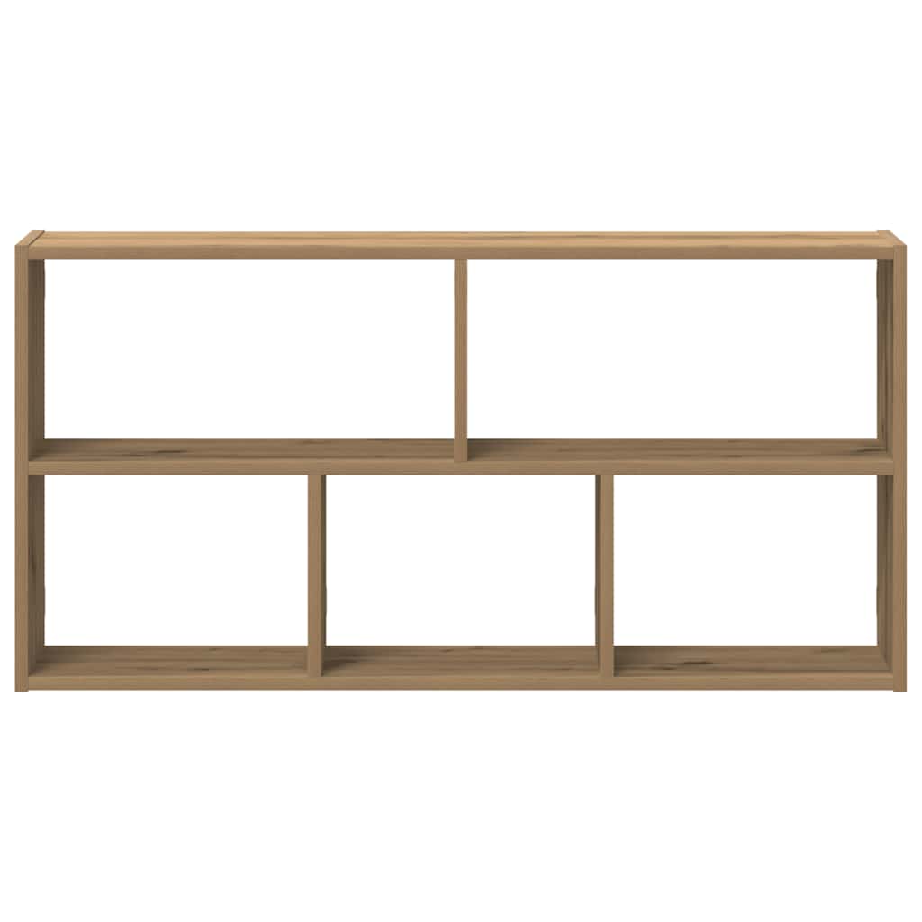 Vidaxl wandschap 100x25x50 cm bewerkt hout artisanaal eikenkleurig
