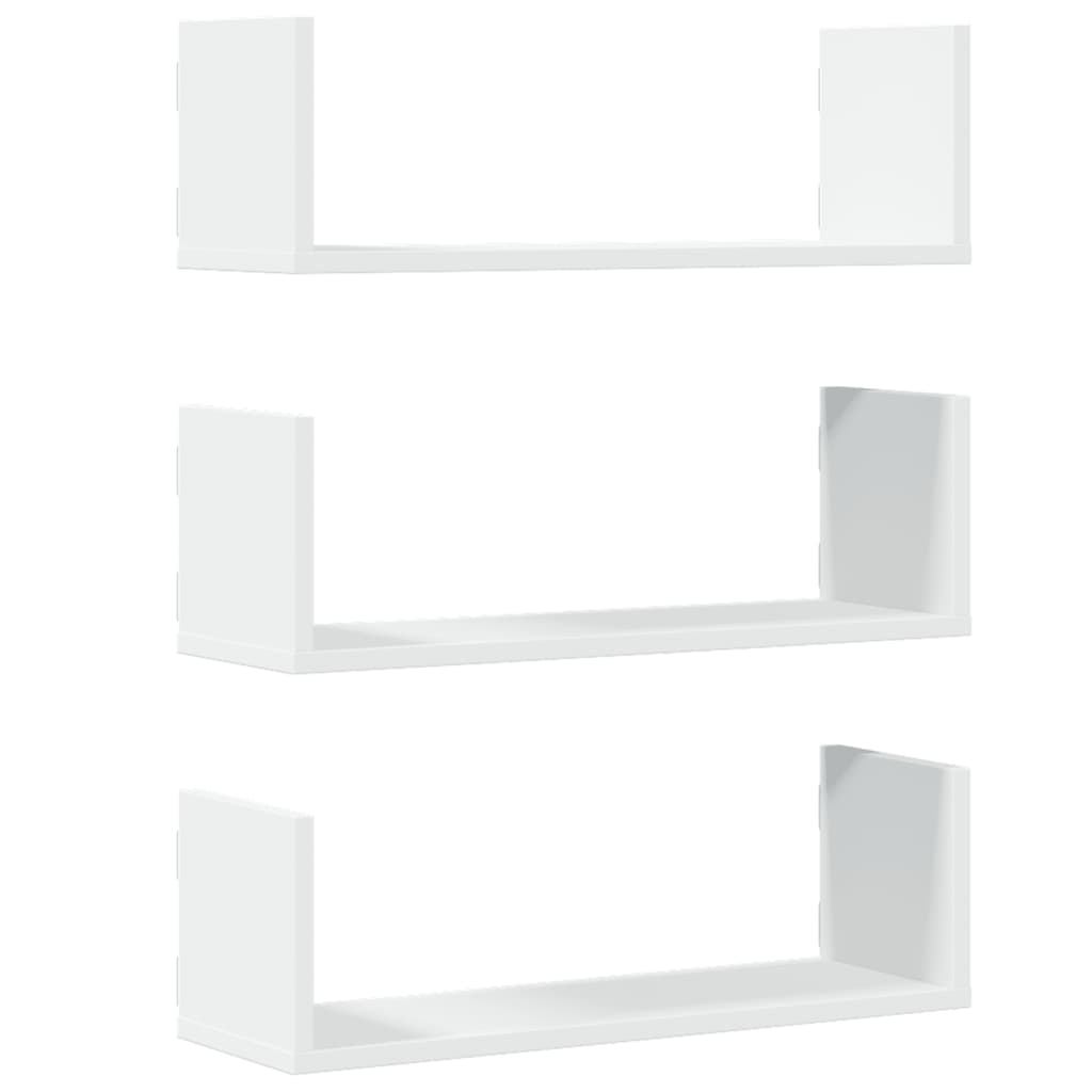 Vidaxl wandschappen 3 st 58x18x18 cm bewerkt hout wit