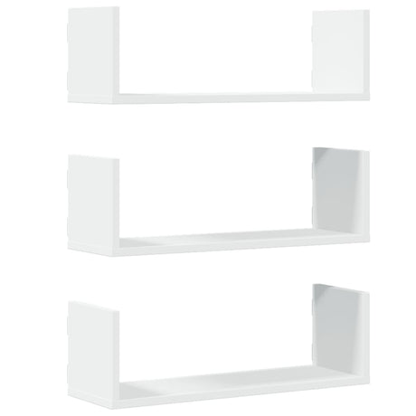 Vidaxl wandschappen 3 st 58x18x18 cm bewerkt hout wit