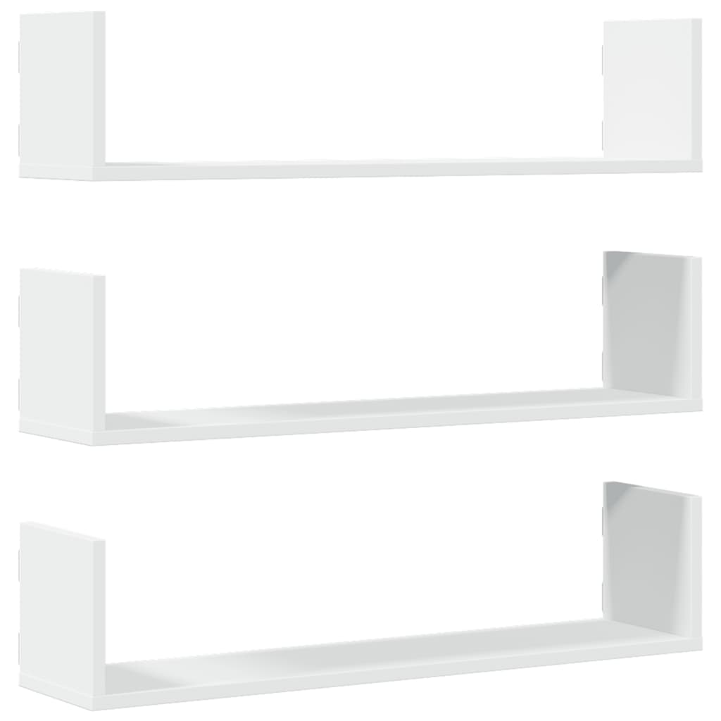 Vidaxl wandschappen 3 st 80x18x18 cm bewerkt hout wit