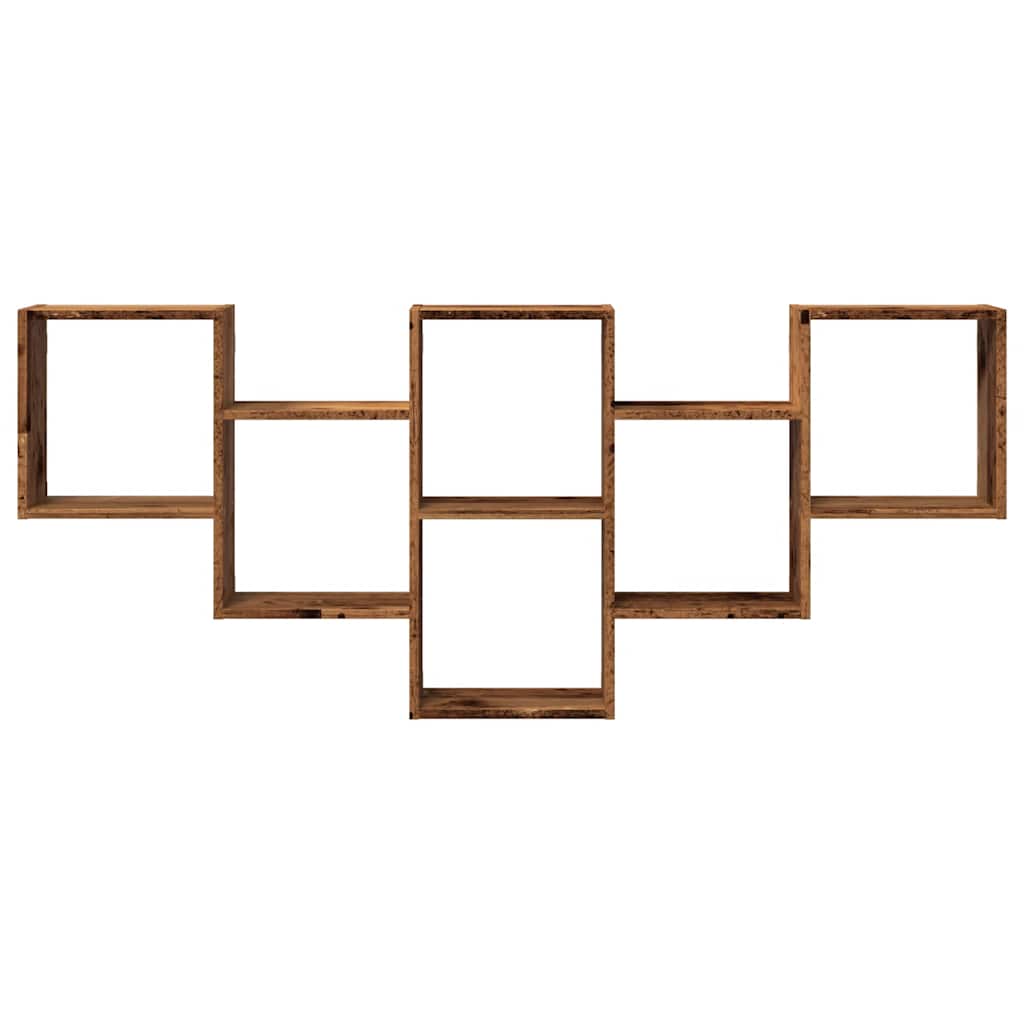 Vidaxl wandschap 159x18x66 cm bewerkt hout oud houtkleurig