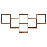Vidaxl wandschap 159x18x66 cm bewerkt hout oud houtkleurig