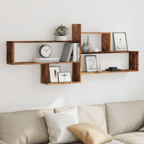 Vidaxl wandschap 167,5x18x68 cm bewerkt hout oud houtkleurig