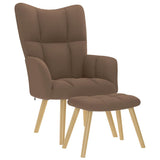 Vidaxl relaxstoel met voetenbank stof bruin