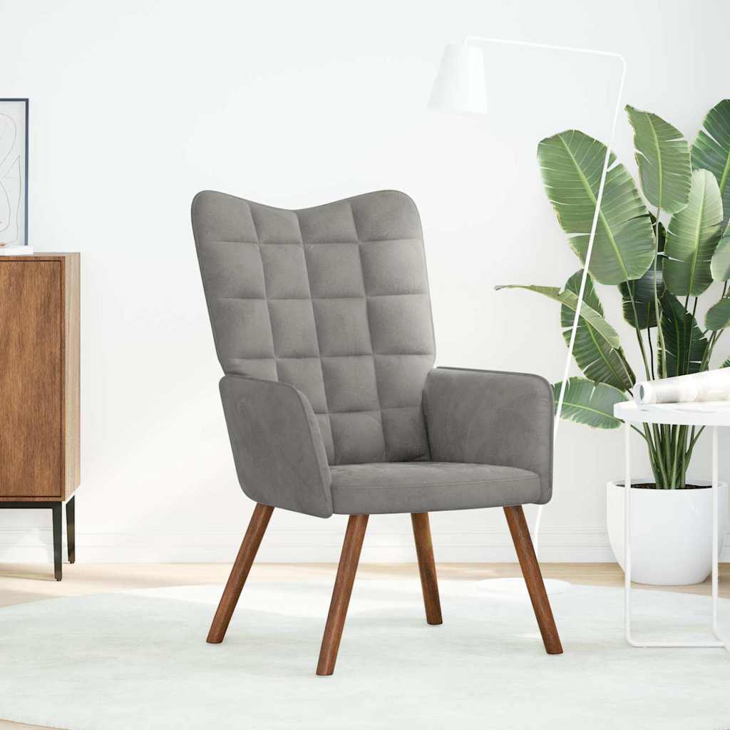 Vidaxl relaxstoel fluweel lichtgrijs